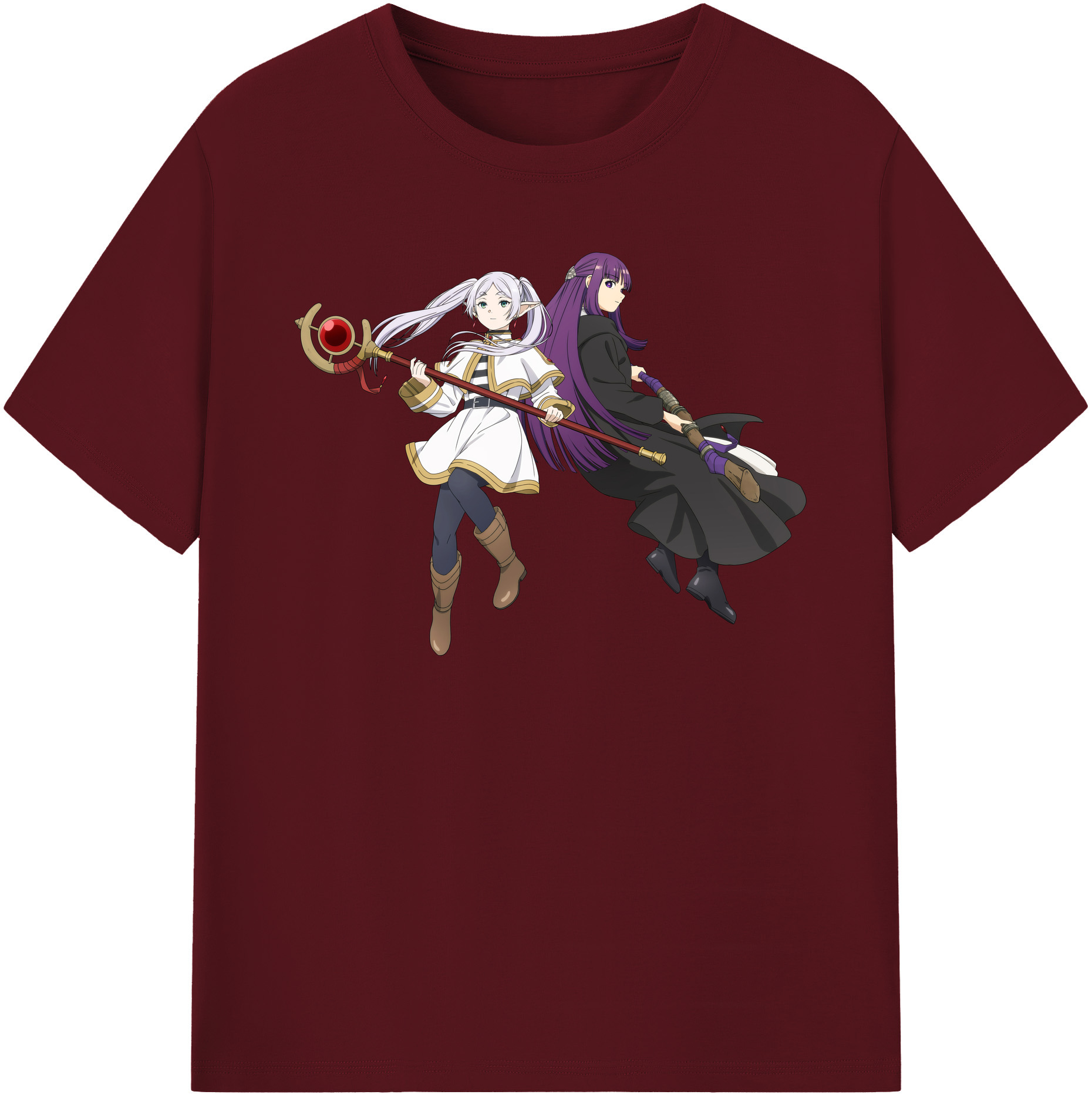 （画像用） 葬送のフリーレン Frieren 綿100％半袖Tシャツ（フロントプリント）
